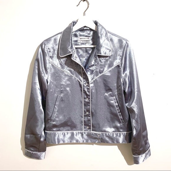 UO Embroidered Satin Gas Jacket - Picture 9 of 15